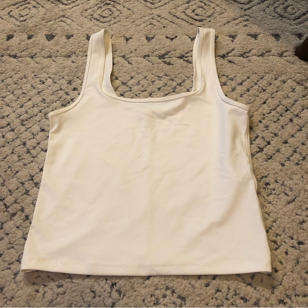 White A&F Seamless Square Neck Crop Tank